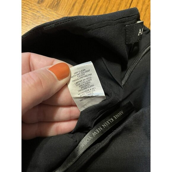 Vtg Anne Klein Skirt 14 Black Gray Wool Blend Maxi Classic Amish Conservative - Picture 8 of 12